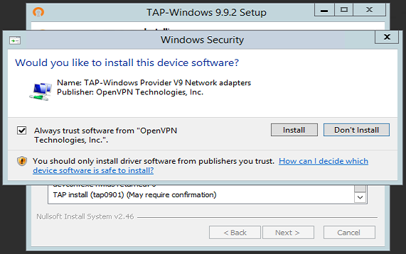 Install Tun/Tap Driver