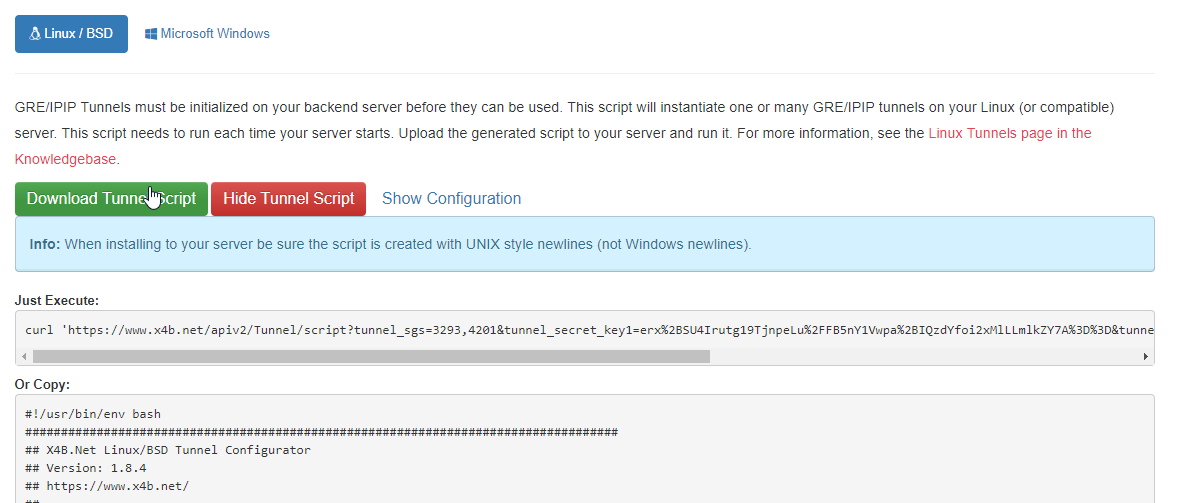 Download the Tunnel Script